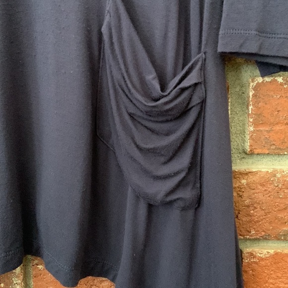 LOGO Lori Goldstein Navy Blue Tunic Top - Picture 4 of 6